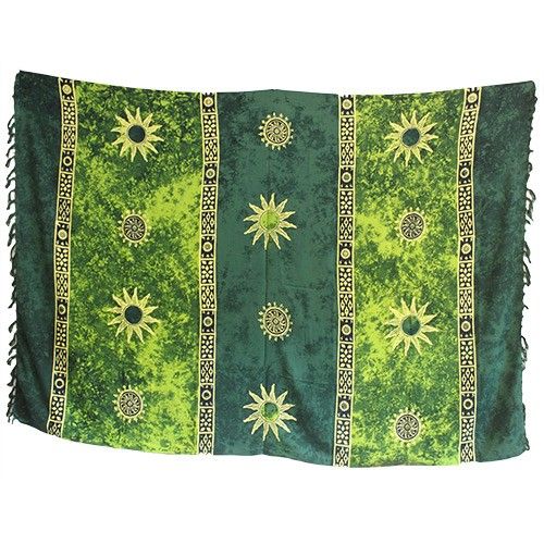 1x Bali Celtic Sarongs - Sun Symbols (4 Assorted Colours)