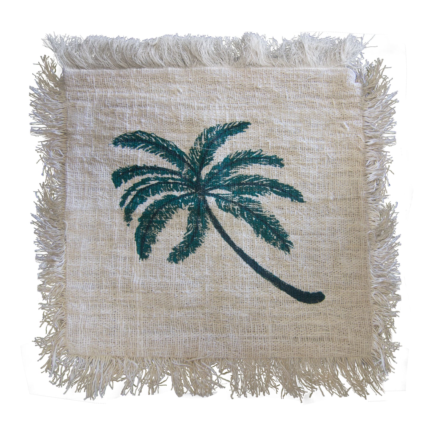1x Linen Cushion 60 x 60 Palm Tree