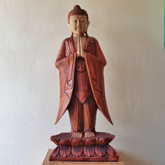 Hand Carved Buddha Statue - 100 cm Welcome
