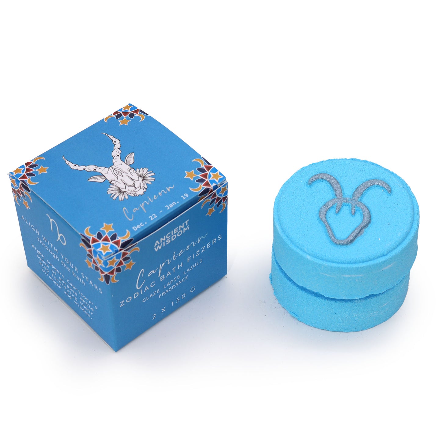 Offrez un coffret magique au capricorne : 2 bombes de bain artisanales avec horoscope surprise. Idéal pour un moment de détente cosmique et astrologique !