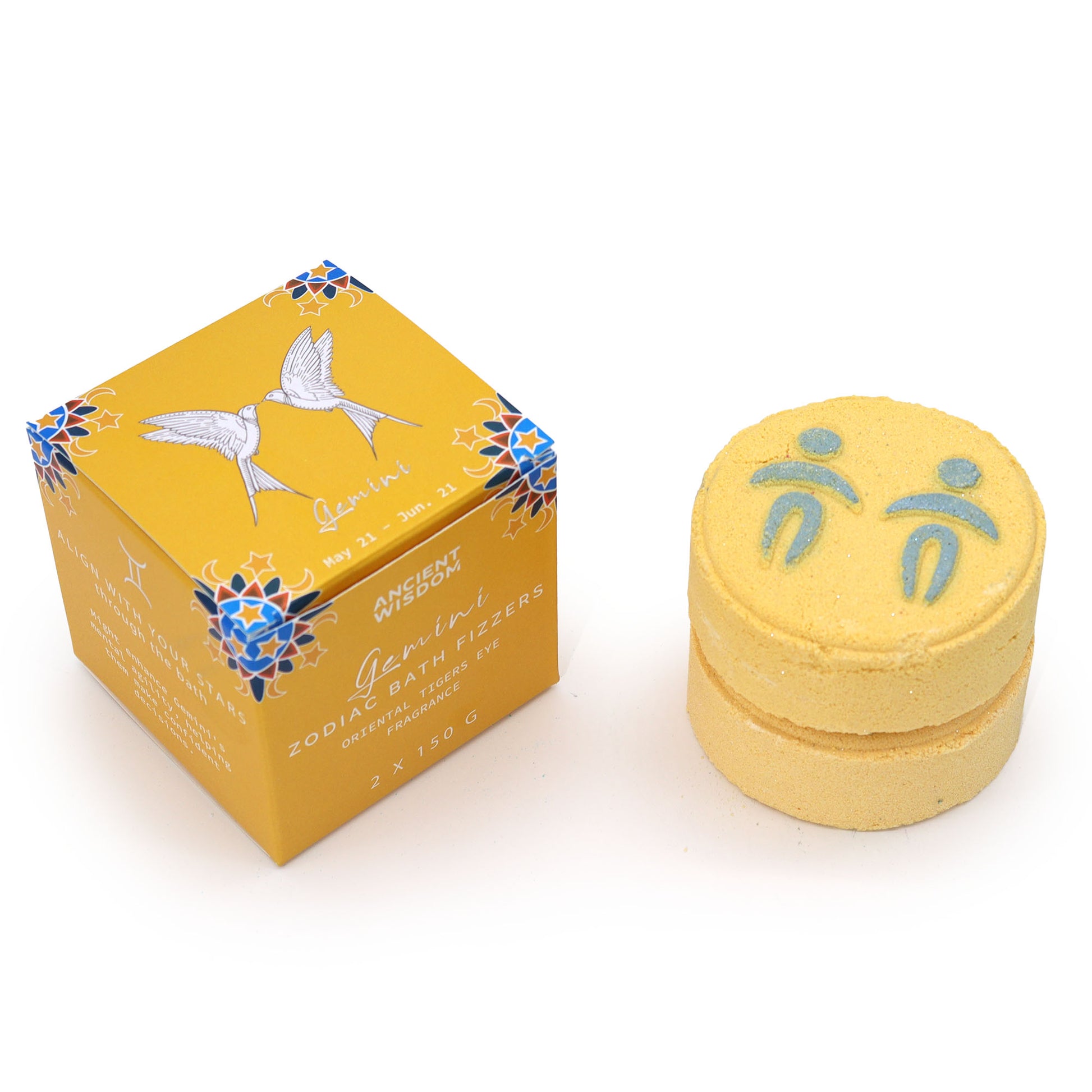 Offrez un coffret magique au Gémeaux : 2 bombes de bain artisanales avec horoscope surprise. Idéal pour un moment de détente cosmique et astrologique !