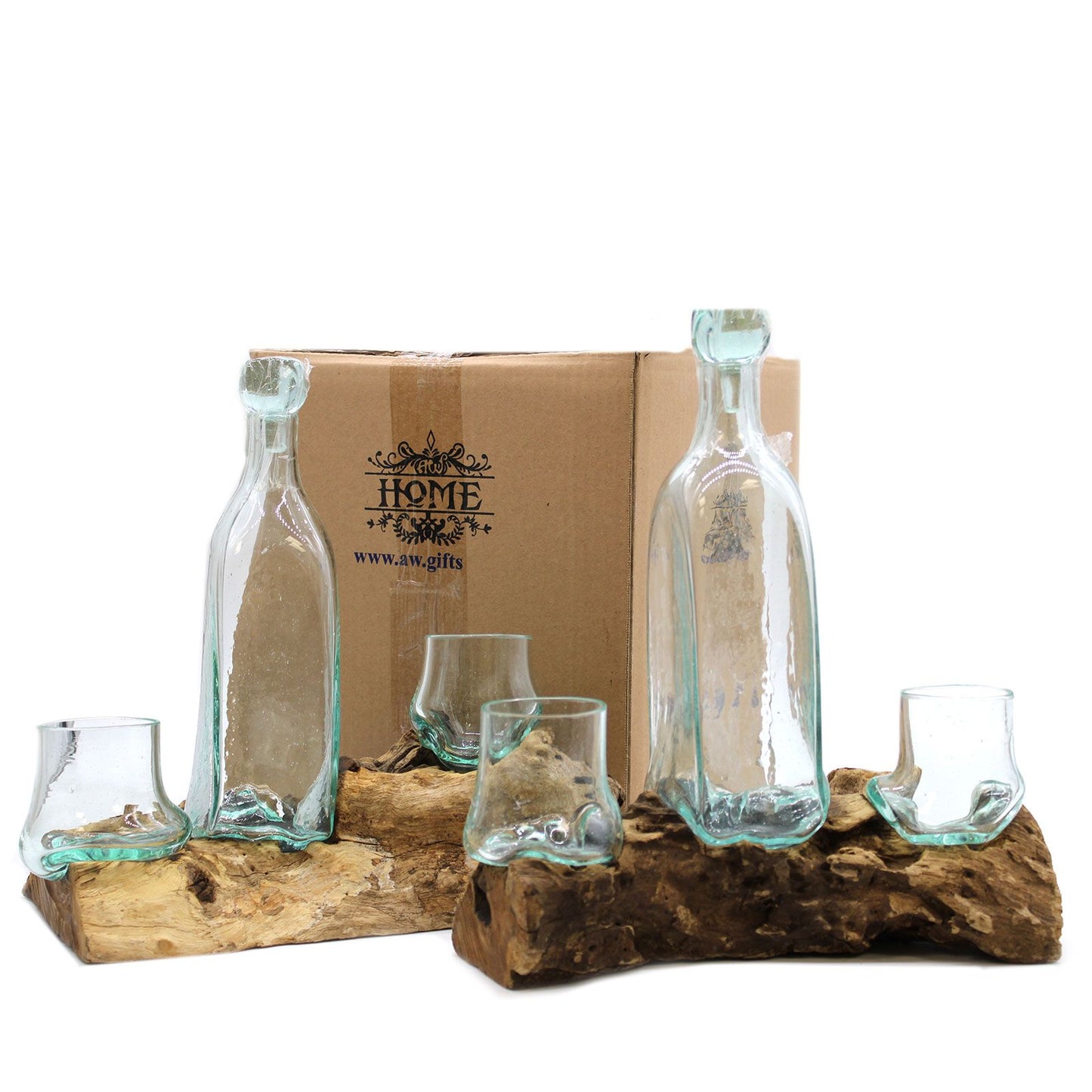 Molton Glass on Wood - Whisky Set