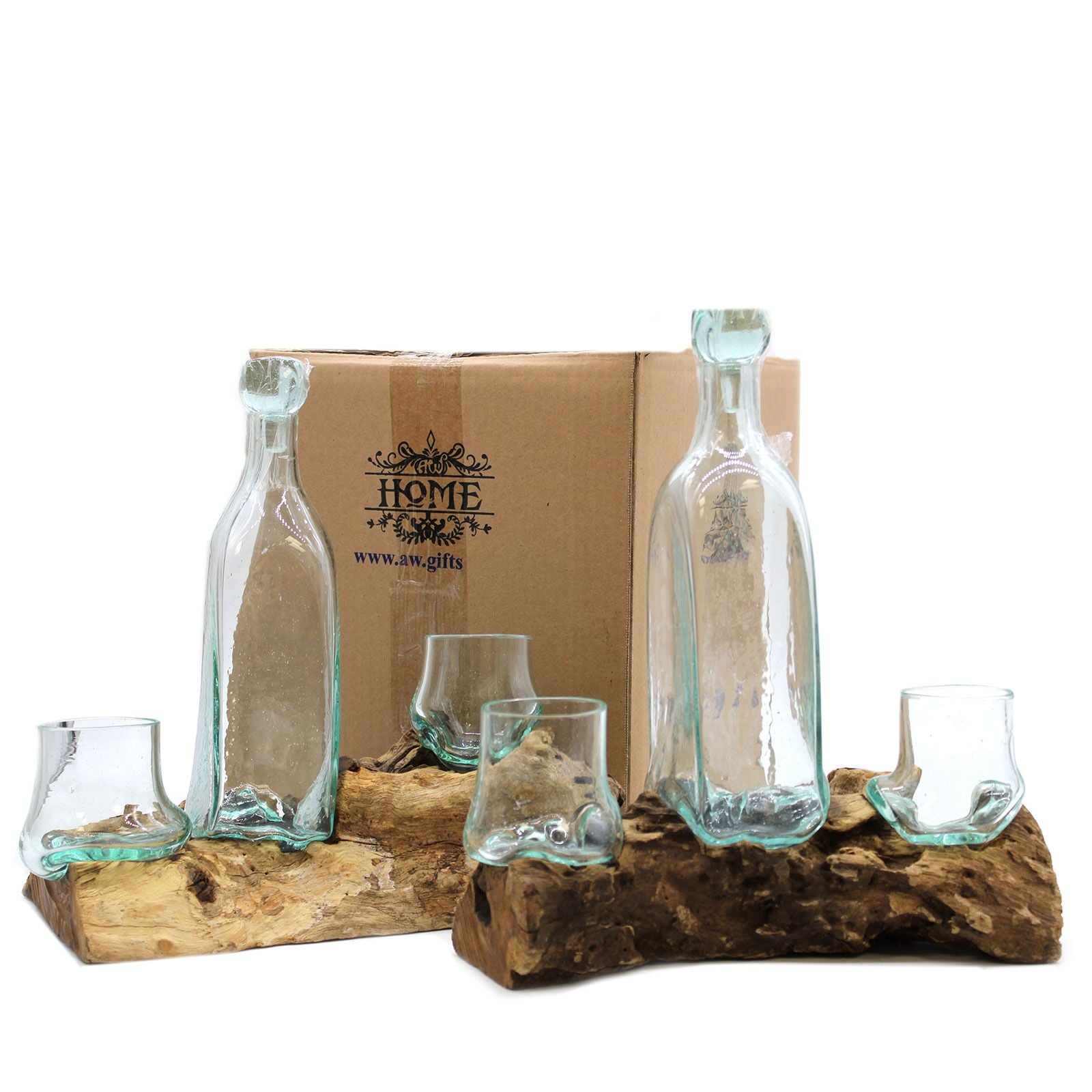 Molton Glass on Wood - Whisky Set