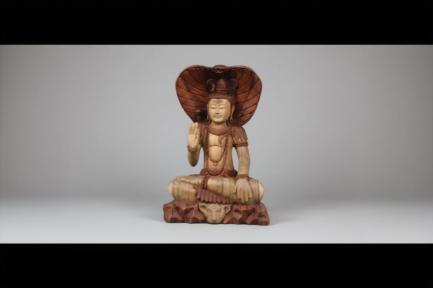 Hand Carved Buddha Statue - Shiva with Cobra - 50cm