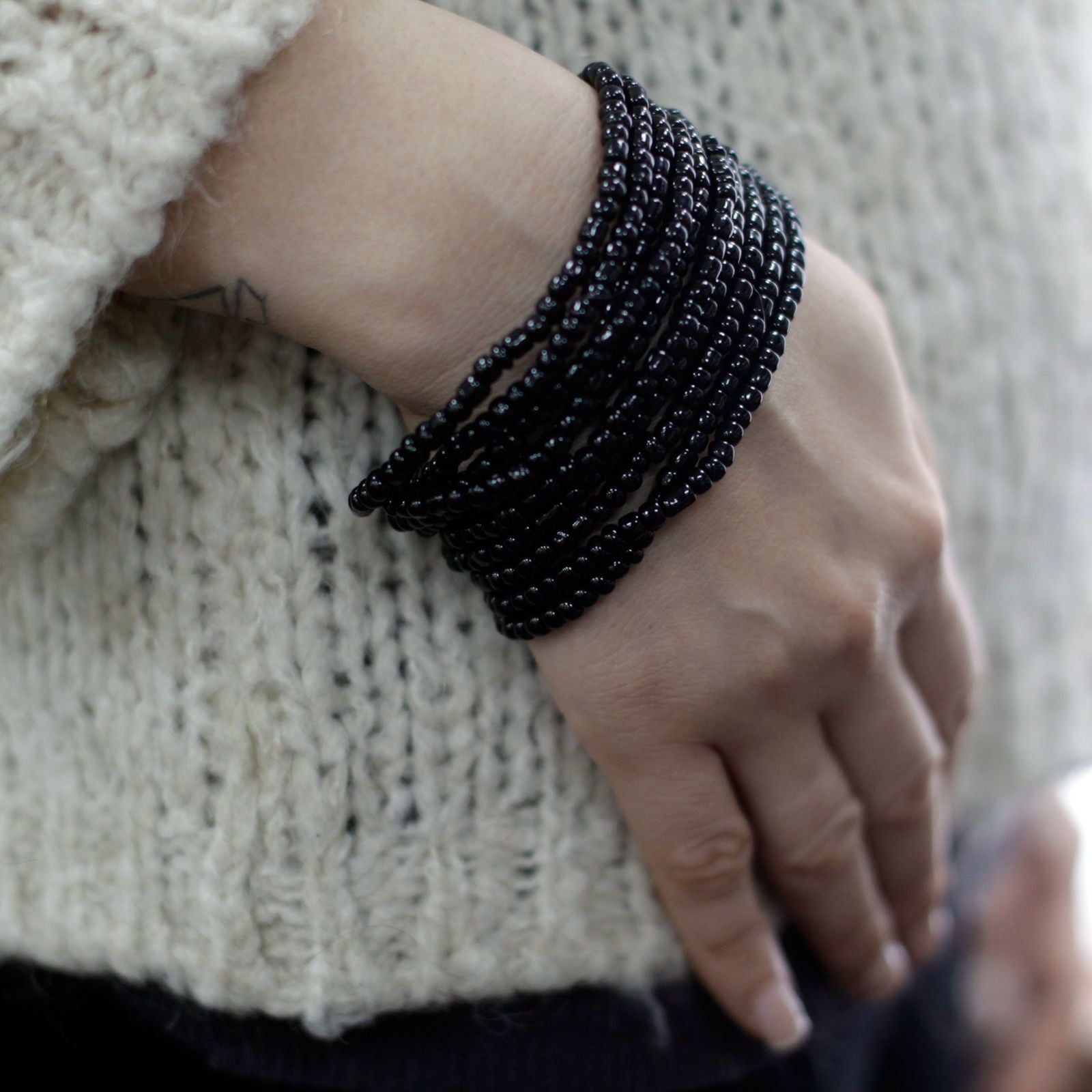 Multi-Bead Bangle Wooden Clasp - Asst Colours