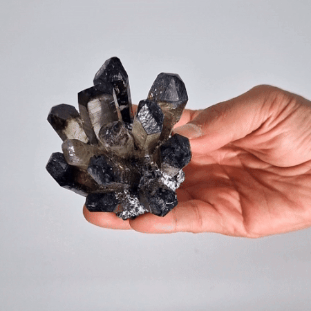 Crafted Natural Quartz Cluster - Smoky Ghost Quartz (approx 250-300gm 8cm)