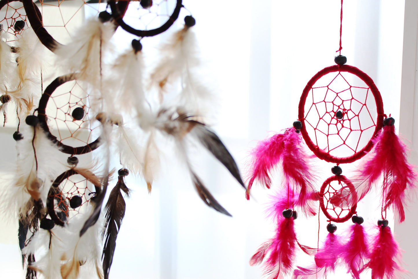 Bali Dreamcatcher - Medium Round - Turq/Pink/Purp