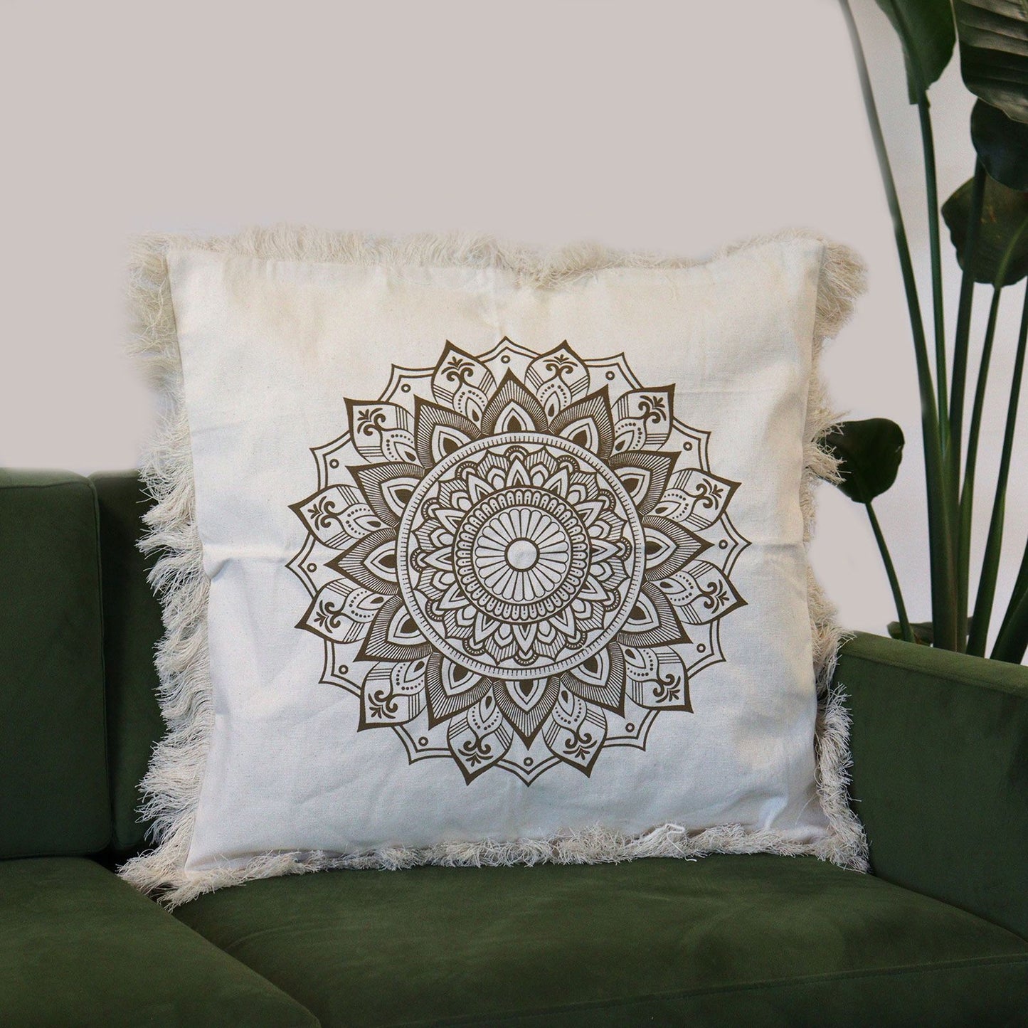 Lotus Mandala  Cushion - 60x60cm - bronze