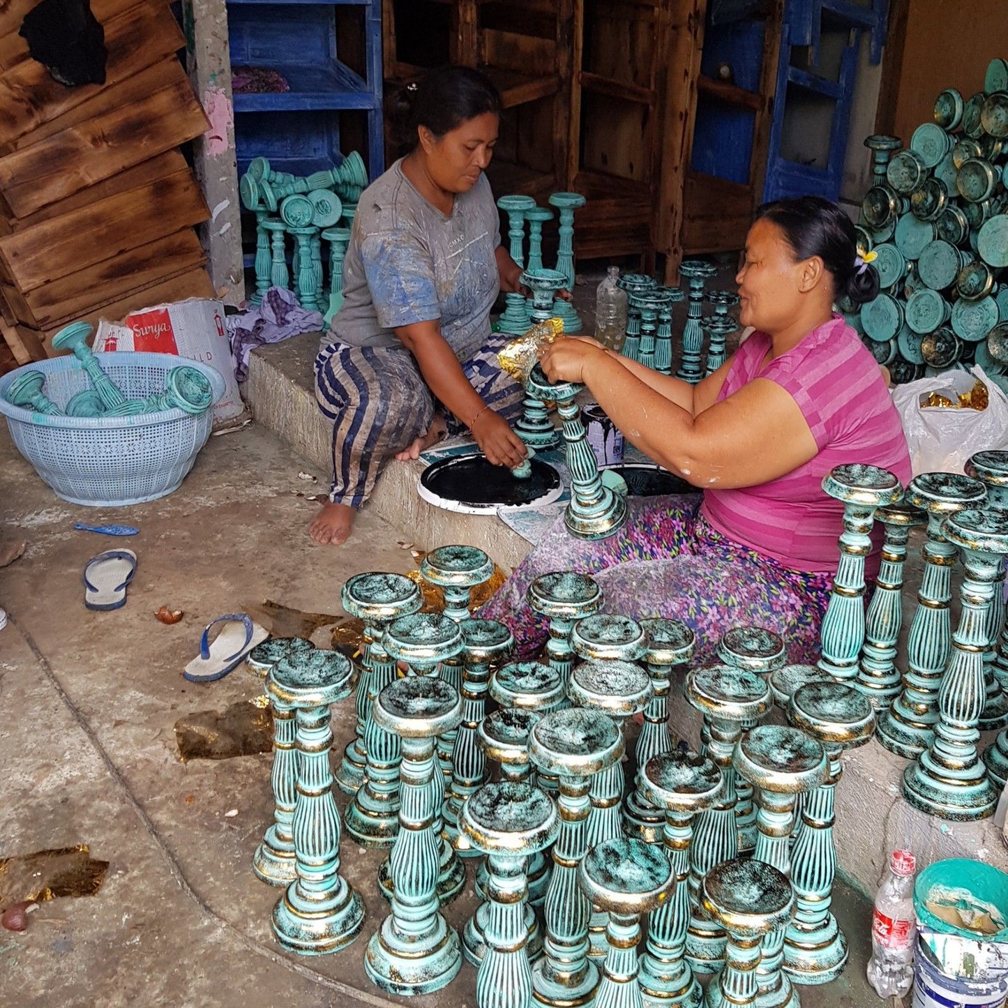 Small Candle Stand - White Gold