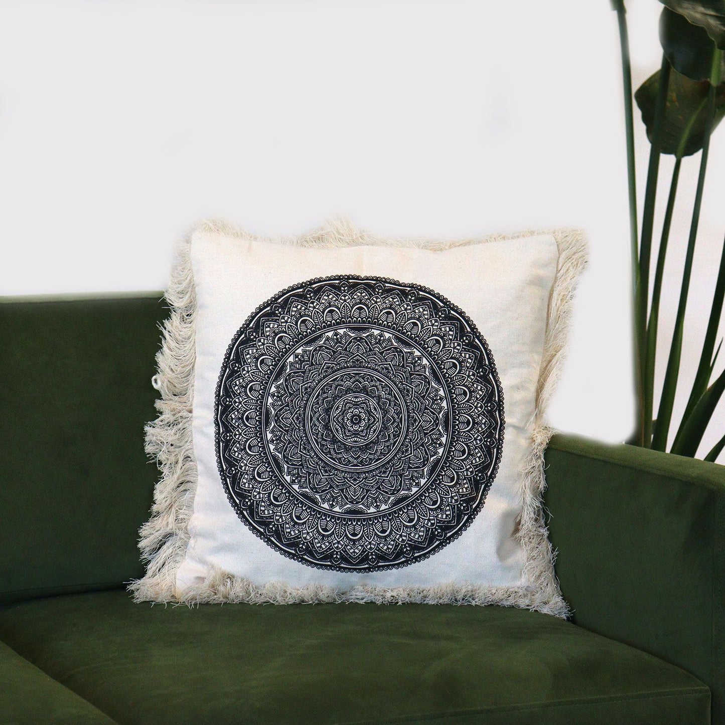 Traditional Mandala  Cushion - 45x45cm - black